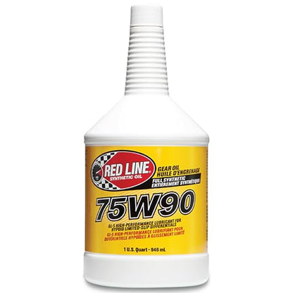 Red Line 57904 75W90 GL-5 Synthetic Gear Oil for Hypoid Limited Slip Differentials - 1 Quart (2 Pack) - size: 1 Quart (64 Ounces), (2 PACK)