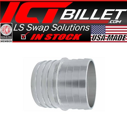 ICT Billet 2" to 2" Inch Hose Barb Splice Coupler Repair Mend Fitting Adapter Connector Radiator Coolant Intercooler Heat Exchanger Fluid Designed & Manufactured in USA Bare Aluminum AN627-32A