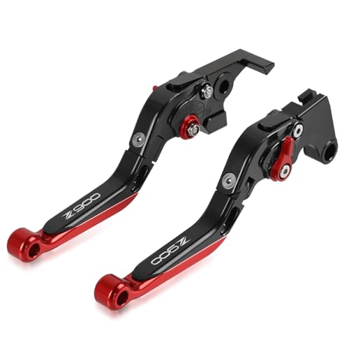 Z900 Motocycle Brake Clutch Levers Set Foldable Extendable - color: Brake Clutch Levers-red+black