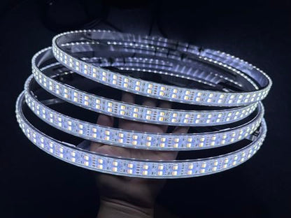 High Intensity Cold White 17.5" Double Row Brightest White LED Wheel Light Flashing Rim Lights IP68 Strobe Pick Up,Outdoor Fun Truck Vehical Rocker Switch/Remote Ctrl