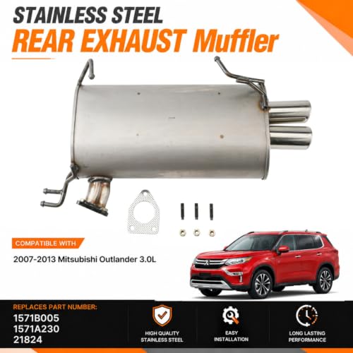 21824 Center Exhaust Muffler for 2007-2013 Mitsubishi Outlander 3.0L E35H - size: Mitsubishi Outlander 2007-2013