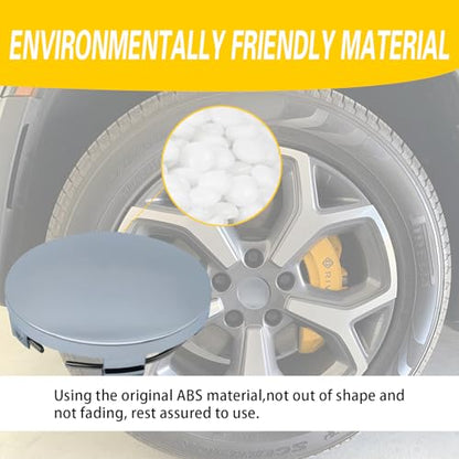 4 Pack Car Wheel Center Hub Caps, ABS Rust-Proof Center Caps for Rims, Vehicle Rim Hub Caps Accessories, 2.36" OD 2.2" ID Tight Fitting Snap-on Wheel Hub Modified Dustproof Cover (Silver) - color: Silver