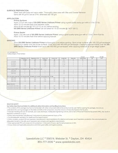 Speedokote Automotive High Build 2K Urethane Primer/Sealer Gray Gallon Kit, SS-2950G/2790A