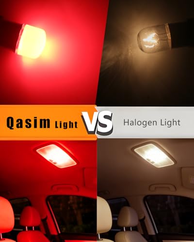 Qasim BA9S LED Bulb 53 57 1895 64111 T4W Red 12V Car Light 10-Pack - color: Red