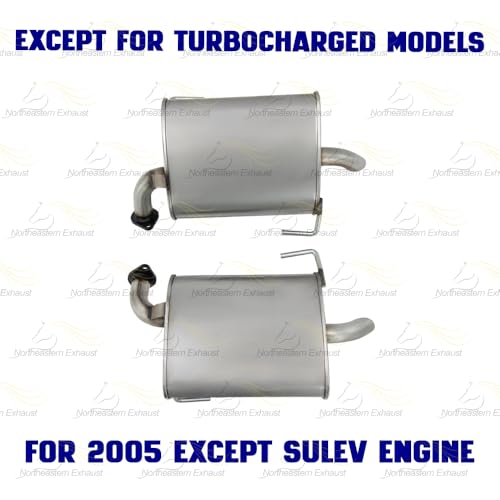 Exhaust Pair of Muffler Compatible for 2005-2009 Subaru Outback 2.5L | Stainless Steel | Northeastern Exhaust | Free Gaskets Included | Direct-Fit Replacement