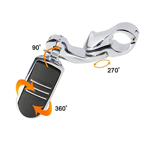 TCT-MOTORPARTS Chrome Engine Guard Highway Crash Bar w/Footpegs Mount Fit for Harley Touring Street Electra Glide FLHT Road King1997-2008 - color: Chrome Engine Crash Bar+Footpegs #1