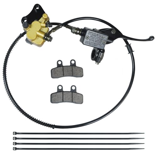 HOLATO Front Hydraulic Disc Brake Master Cylinder Caliper Assembly with Pads for 50cc 70cc 90cc 110cc 125cc SSR125 SSR110 TAOTAO DB10 DB14 Apollo Dirt Pit Bike ATV Parts Heavy duty