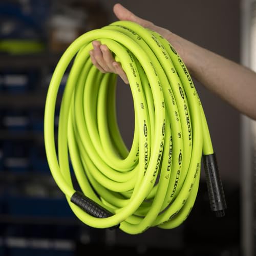 Flexzilla Air Compressor Hose, 1/4 in. MNPT Fittings, No-Kink, All Weather, Lightweight, Premium Hybrid Polymer, 300 PSI, ZillaGreen, 50ft (Pack of 10) - size: 50ft (Pack of 10), style: 1/4"