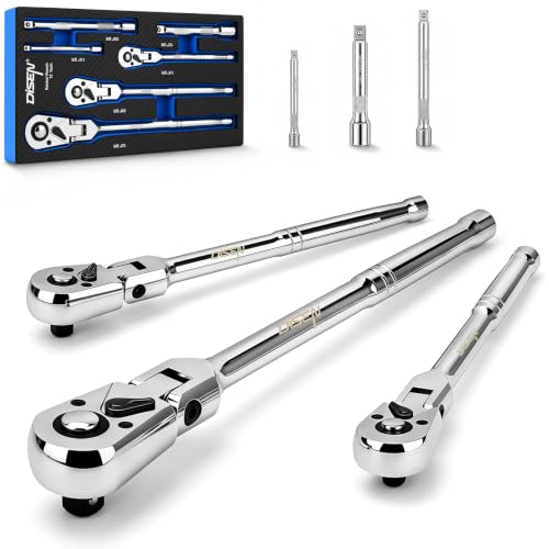 DISEN 6 Piece Flex-Head Ratchet Wrench Set with EVA Storage Case - color: 72t Flex-head Ratchet 6pcs