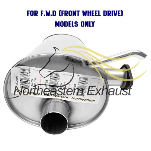 Northeastern Exhaust | Stainless Steel Exhaust Muffler & Tail Pipe Exhaust System Kit Compatible for 2004-2006 Toyota Sienna 3.3L | Free Gasket and Clamp Included | Automotive Replacement Part