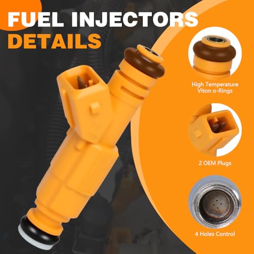 Fuel Injector Set × 6 (4-Hole) FIT Jeep 4.0 L – Cherokee 1989-1998, Wrangler 1991-1998, Grand Cherokee 1993-1998, Comanche 1987-1992 – Replaces 0280155710 0280155703 0280155700