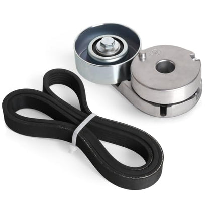Belt Tensioner and Serpentine Belt for Nissan Sentra 2.0L L4 DOHC 2007-2012 - size: for Sentra 2007-2012
