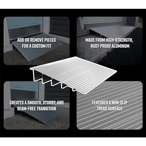 EZ-ACCESS Transitions Modular Entry Ramp, Self Supporting, Aluminum, 2 in - size: 2 Inch