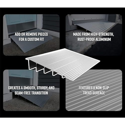 EZ-ACCESS Transitions Modular Entry Ramp, Self Supporting, Aluminum, 2 in - size: 2 Inch