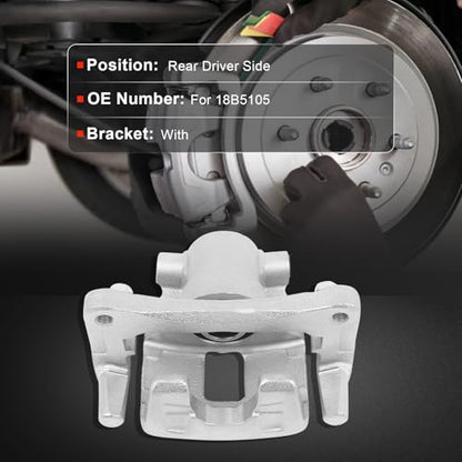 cciyu Rear Left Disc Brake Caliper Assembly With Bracket 18B5105 - size: Rear Left[18B5105]