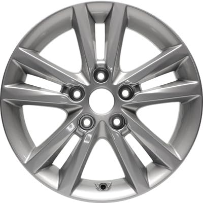 16x6.5 Aluminum Wheel Rim Double 5-Spoke Silver - Factory Restored Compatible With Hyundai Sonata 2015-2017 - Exact Fit - Direct Replacement