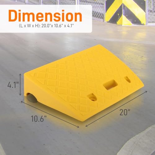 Pyle Portable Lightweight Plastic Curb Ramps - 2PC Heavy Duty Plastic Threshold Ramp Set for Driveway, Loading Dock, Sidewalk, Car, Truck, Scooter, Bike, Motorcycle, Wheelchair Mobility