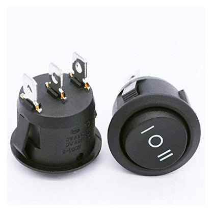 TWTADE / 4Pcs Momentary Boat Rocker Switch 3 Pin 3 Position(ON)-Off-(ON) SPDT Mini Car Auto Boat Round Rocker Toggle Switch 6A 250VAC/10A 125VAC KCD1-5-123 - size: (ON)/Off/(ON) - KCD1, style: Round