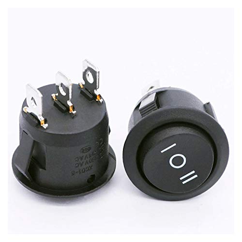 TWTADE / 4Pcs Momentary Boat Rocker Switch 3 Pin 3 Position(ON)-Off-(ON) SPDT Mini Car Auto Boat Round Rocker Toggle Switch 6A 250VAC/10A 125VAC KCD1-5-123 - size: (ON)/Off/(ON) - KCD1, style: Round