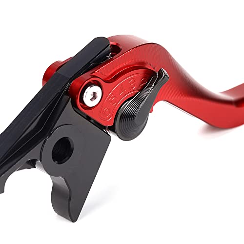 Short Brake Clutch Levers Compatible with K.awasaki Ninja ZX6R 2019 2020 2021 2022 2023 2024 2025 2026 | Front Shorter Levers Handles ZX-6R ZX 6R ZX636 Ninja636 Accessories (red) - color: Red