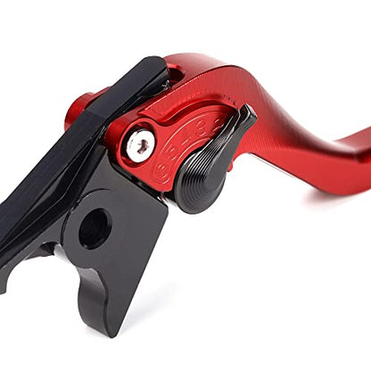 Short Brake Clutch Levers Compatible with K.awasaki Ninja ZX6R 2019 2020 2021 2022 2023 2024 2025 2026 | Front Shorter Levers Handles ZX-6R ZX 6R ZX636 Ninja636 Accessories (red) - color: Red
