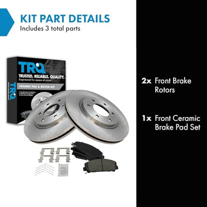 TRQ Front Ceramic Brake Pad and Rotor Set 13.78 in 6-Lug - style: BKA11785