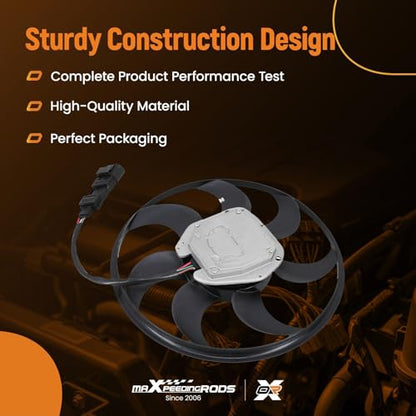 maXpeedingrods Right Engine Radiator Cooling Fan w/Brushless Motor Assembly for Audi Q7 2007-2015, 7L0959455E 7L0959455B - size: 7L0959455E