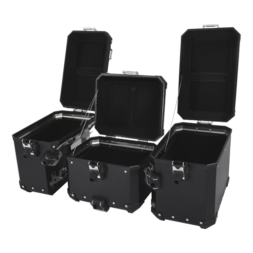 TCMT Trunk Top Box Saddlebags Side Case Fit For BMW R1200GS/R1200GS Adventure 2013-2018 R1250GS 19-24 F850GS/F850GS Adventure 17-22 F900GS 23-25 - color: Black, size: Saddleabg & Trunk Set