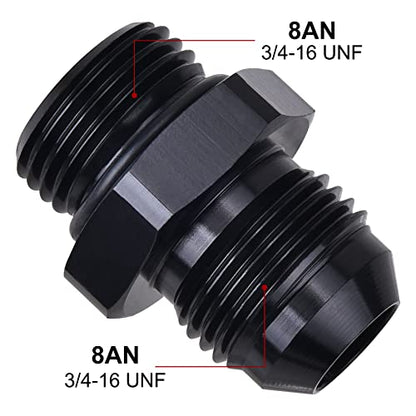 EVIL ENERGY 8AN Flare to AN8 ORB Male O-Ring Fitting Adapter - size: 8AN ORB to 8AN