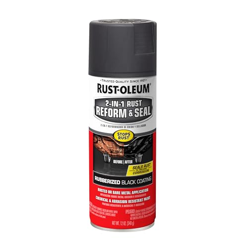 Rust-Oleum Stops Rust 2-in-1 Rust Reform & Seal Coating Spray, Black - size: 12 Ounce (Pack of 1), style: Aerosol