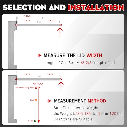 C16-10171 17 Inch 120LB Gas Struts 17" Gas Shocks Springs Lift Supports Fit for Leer are Camper Shell Window RV Door RV Bed Heavy Duty Floor Hatch Boat Hatch Tool Box Lid Cabinet Toy Toolbox, 2 PCS - size: 17 inch, style: 120 Lb