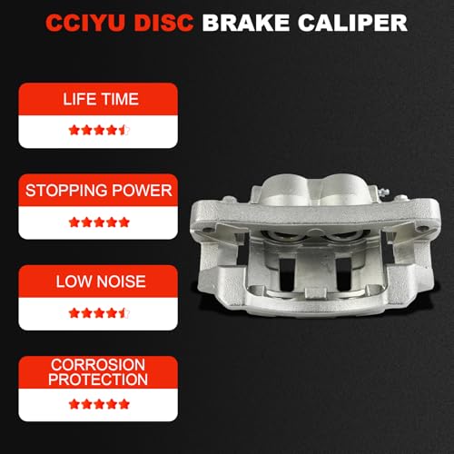 cciyu Front Left Disc Brake Caliper Assembly With Bracket 18B4689 - size: Front Left[18B4689]