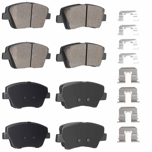 8PCS Rear and Front Ceramic Brake Pads Set Fit for 2011-2015 Hyundai Sonata, for 2011-2016 Kia Optima Non-Turbo Models