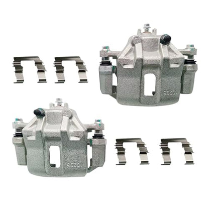 2 Pcs Brake Calipers Assembly 19B3300 19B3301 Fit for 2006-2011 Hyundai Accent Kia Rio Dodge Attitude, Left & Right Front Disc Brake Calipers with Bracket - size: 19B3300+19B3301