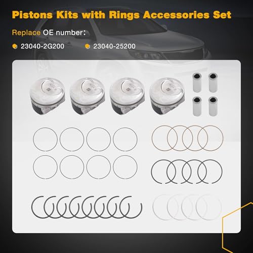2.4L Engine Piston Kit With Connecting Rod Set For 2011-2019 Kia