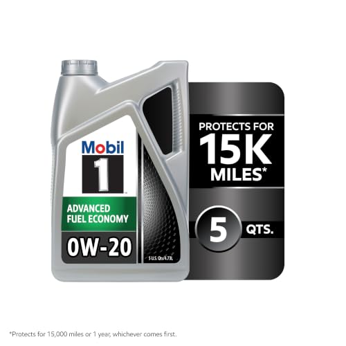 Mobil 1 Advanced Fuel Economy Full Synthetic Motor Oil 0W-20, 5 Quart - size: 5 Quart (Pack of 1), style: Full Synthetic