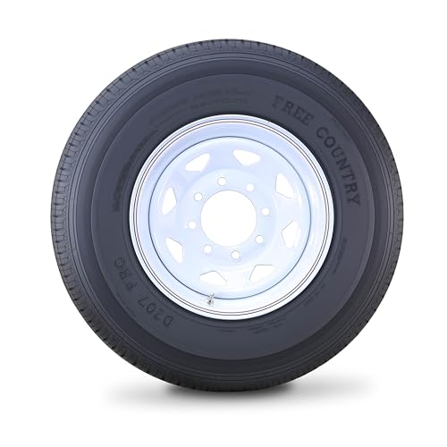 Free Country Trailer Tire Wheel ST235/80R16 10-Ply E 124N 8X6.5 White Spoke - size: ST235/80R16 /10PR /8x6.5