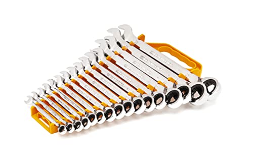 GEARWRENCH 16 Pc 72T Reversible Ratcheting Combination mm Wrench Set| 9602N