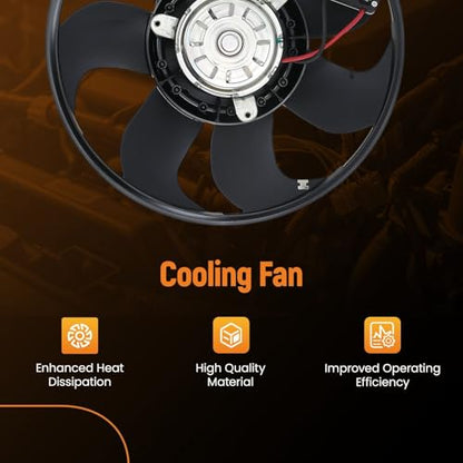maXpeedingrods Right Passenger Side Electric Cooling Fan w/Module Fits for Audi S4 2010-2012, for Audi S5 2008-2012, 8K0959455E A0028A0114 - size: 8K0959455E