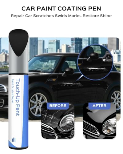 C4R Absolute Black Touch Up Paint Compatible with BMW Mini Cooper - color: Absolute Black