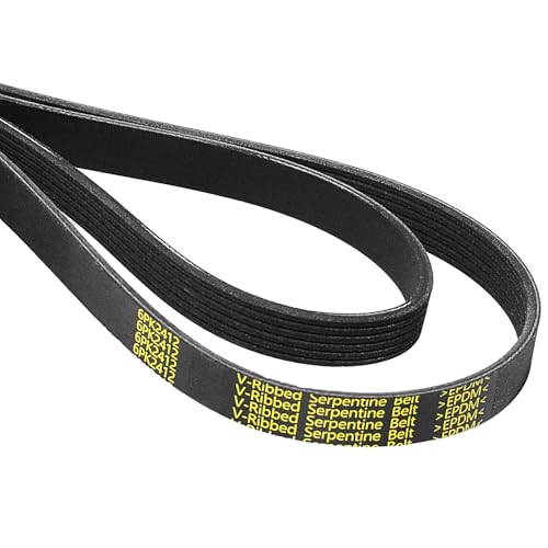 6PK2415 Serpentine Belt V-Ribbed Drive Belt for 05-09 A4 Quattro,06-16 A6,11-16 SRX,02-06 Avalanche 2500,10-17 Equinox/Terrain V6,01-07 Silverado 2500HD 3500,Replace K060950,5060950 - size: 6PK2412-2412mm