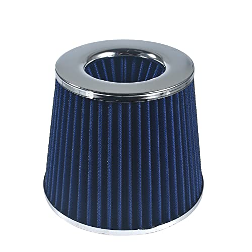 2.5 63.5mm Performance High Flow Inlet Cold Air Intake Cone Dry Filter Blue