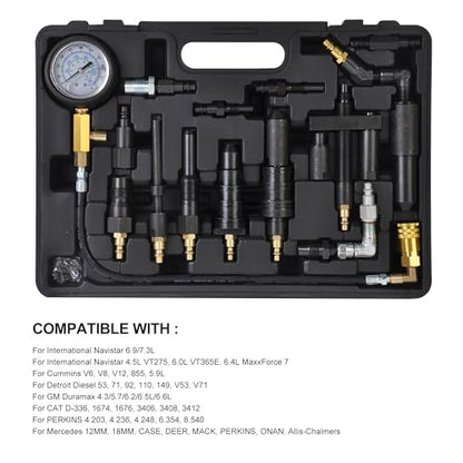 WINTOOLS Compatible for 1000 Psi Diesel Engine Compression Pressure Tester for Ford Cummins NAVISTAR Detroit