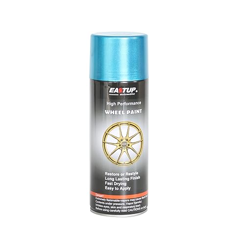 EASTUP Premium Metallic Flash Light Blue Acrylic Enamel Wheel Paint - Brilliant Finish, High Durability, Fade-resistant, Quick Drying Rim Coating Spray Paint. - color: 39#341-Flash Light Blue