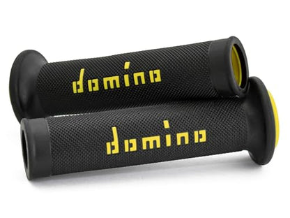 G2 by Domino Moto GP Motorcycle Grips for 7/8" (22mm) Handlebar (Pair) - color: Black / Yellow