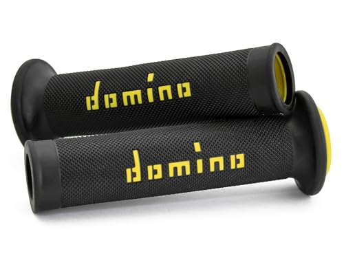 G2 by Domino Moto GP Motorcycle Grips for 7/8" (22mm) Handlebar (Pair) - color: Black / Yellow