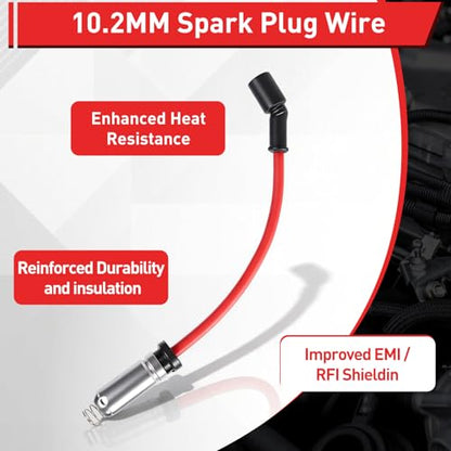High Performance Spark Plug Wires Compatible Chevy GMC Cadillac V8