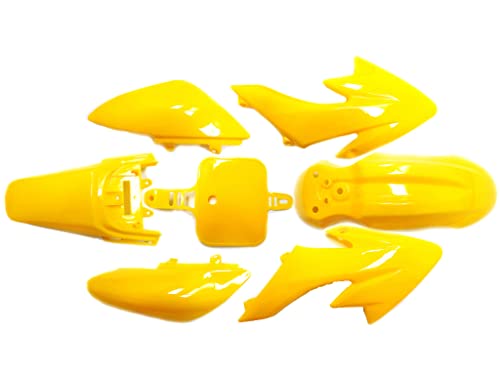 Plastic Fairing Fender Cover Kit for Honda CRF50 XR50 CRF 50 XR 50 SSR SDG 107cc 125cc Chinese Dirt Bike Pit Bike (Yellow) - color: Yellow