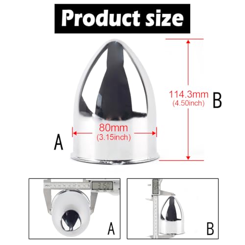 4Pcs 3.15" OD 4.5" H Pointed Top Trailer Wheel Center Caps for Rim - color: Chrome, size: 3.15" OD 4.5" H