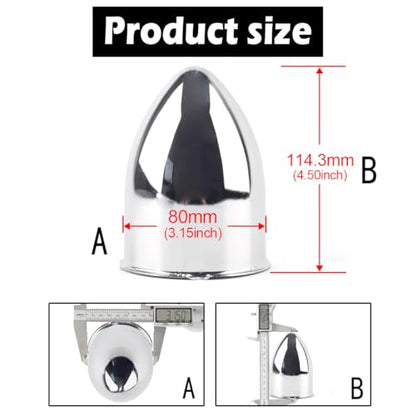 4Pcs 3.15" OD 4.5" H Pointed Top Trailer Wheel Center Caps for Rim - color: Chrome, size: 3.15" OD 4.5" H